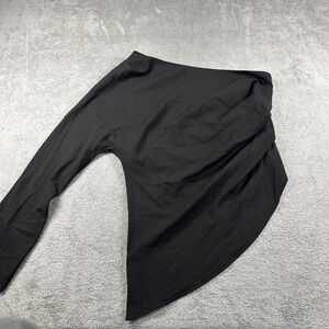 Anthropologie Grey Lab Asymmetric One Shoulder Top Black Size L New